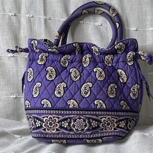 Vera Bradley Simply Violet Cinched Handbag Hobo Satchel Shoulder Bag Pre Loved